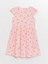 LC Waikiki Crew Neck Patterned Short Sleeve Girl Dress